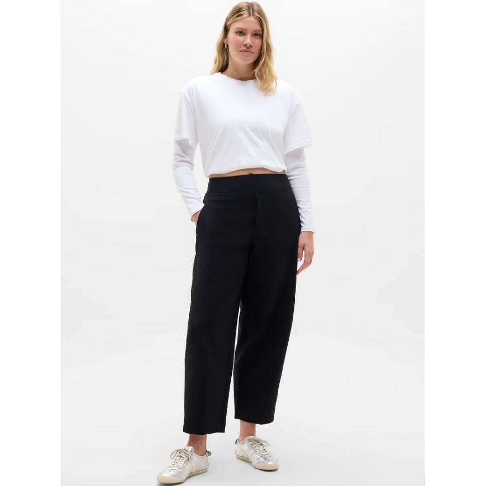 Athleta Black Wide-Leg Track Pants 14P